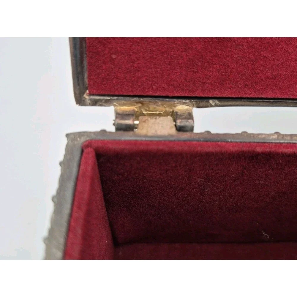 Vintage Godinger Silver Plated Large Jewelry Box Red Velvet Interior 1980s